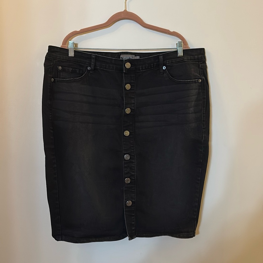 Torrid Black Denim Skirt